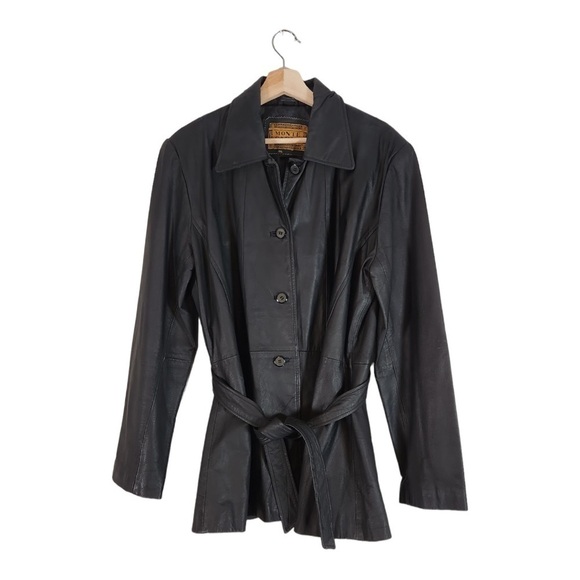 Vintage Monte Carlo Leather Jacket Size Large - Picture 1 of 9